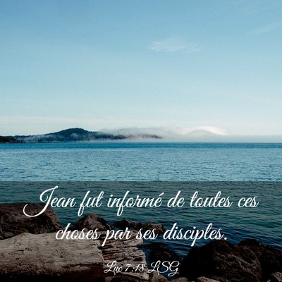 Picture 03 - Luc 7:18 LSG - Jean fut informé de toutes ces choses par ses - Bible Verse Picture