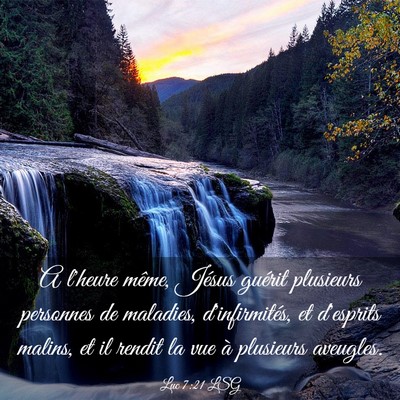 Picture 03 - Luc 7:21 LSG - A l'heure même, Jésus guérit plusieurs - Bible Verse Picture