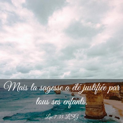 Picture 03 - Luc 7:35 LSG - Mais la sagesse a été justifiée par tous ses - Bible Verse Picture