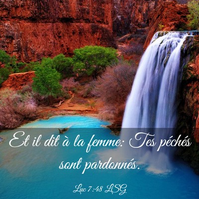 Picture 03 - Luc 7:48 LSG - Et il dit à la femme: Tes péchés sont - Bible Verse Picture