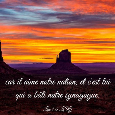 Picture 03 - Luc 7:5 LSG - car il aime notre nation, et c'est lui qui a - Bible Verse Picture