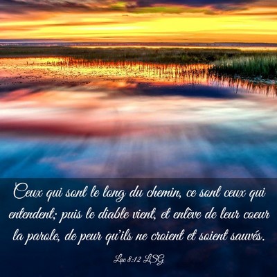 Picture 03 - Luc 8:12 LSG - Ceux qui sont le long du chemin, ce sont ceux qui - Bible Verse Picture