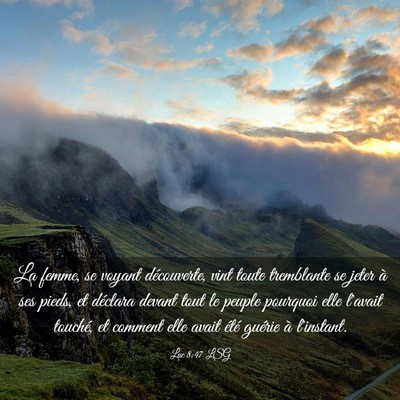 Picture 03 - Luc 8:47 LSG - La femme, se voyant découverte, vint toute - Bible Verse Picture