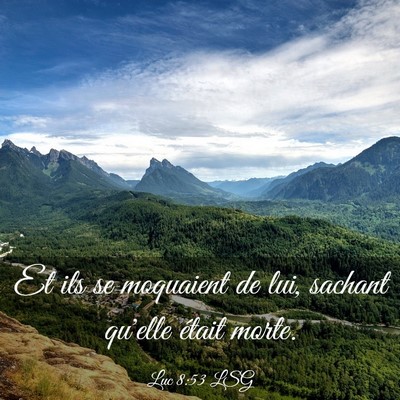 Picture 03 - Luc 8:53 LSG - Et ils se moquaient de lui, sachant qu'elle - Bible Verse Picture