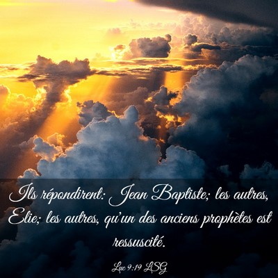 Picture 03 - Luc 9:19 LSG - Ils répondirent: Jean Baptiste; les autres, - Bible Verse Picture