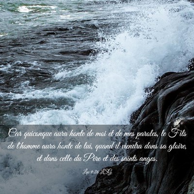 Picture 03 - Luc 9:26 LSG - Car quiconque aura honte de moi et de mes - Bible Verse Picture