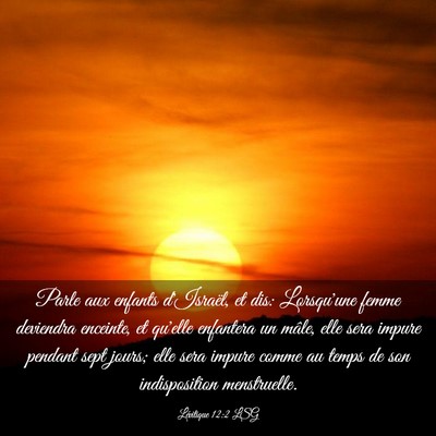 Picture 03 - Lévitique 12:2 LSG - Parle aux enfants d'Israël, et dis: Lorsqu'une - Bible Verse Picture