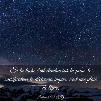 Picture 03 - Lévitique 13:22 LSG - Si la tache s'est étendue sur la peau, le - Bible Verse Picture