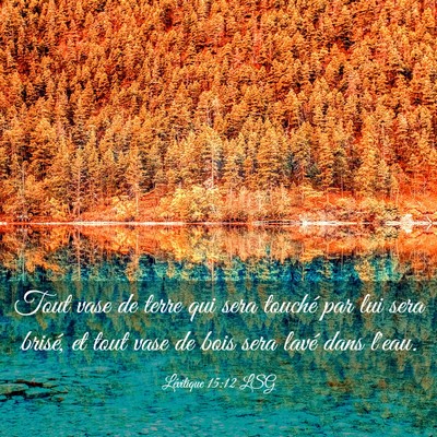 Picture 03 - Lévitique 15:12 LSG - Tout vase de terre qui sera touché par lui sera - Bible Verse Picture