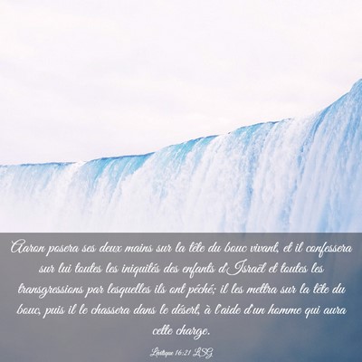 Picture 03 - Lévitique 16:21 LSG - Aaron posera ses deux mains sur la tête du bouc - Bible Verse Picture