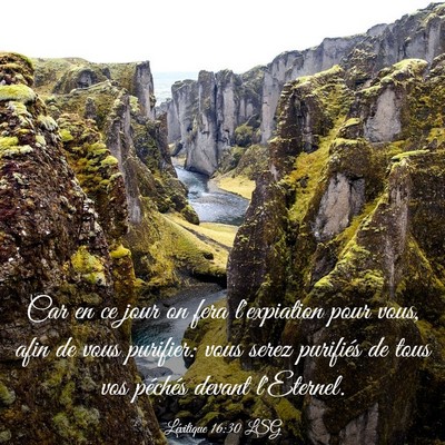 Picture 03 - Lévitique 16:30 LSG - Car en ce jour on fera l'expiation pour vous, - Bible Verse Picture