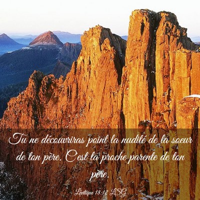 Picture 03 - Lévitique 18:12 LSG - Tu ne découvriras point la nudité de la soeur - Bible Verse Picture