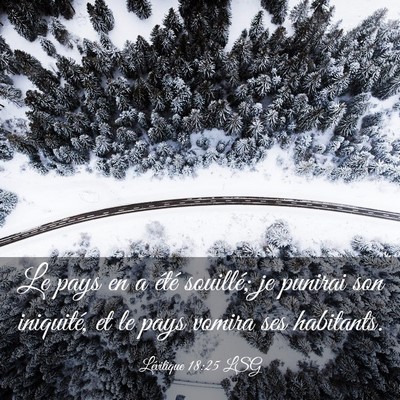 Picture 03 - Lévitique 18:25 LSG - Le pays en a été souillé; je punirai son - Bible Verse Picture