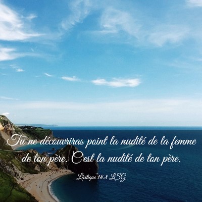 Picture 03 - Lévitique 18:8 LSG - Tu ne découvriras point la nudité de la femme - Bible Verse Picture
