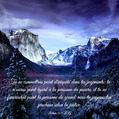 Picture 03 - Lévitique 19:15 LSG - Tu ne commettras point d'iniquité dans tes - Bible Verse Picture