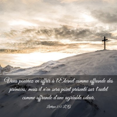Picture 03 - Lévitique 2:12 LSG - Vous pourrez en offrir à l'Eternel comme - Bible Verse Picture