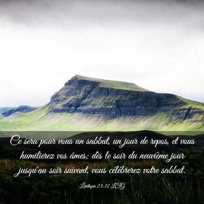 Picture 03 - Lévitique 23:32 LSG - Ce sera pour vous un sabbat, un jour de repos, et - Bible Verse Picture