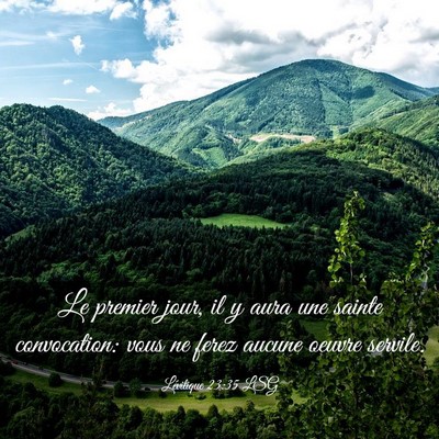 Picture 03 - Lévitique 23:35 LSG - Le premier jour, il y aura une sainte - Bible Verse Picture