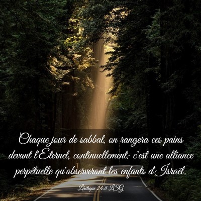 Picture 03 - Lévitique 24:8 LSG - Chaque jour de sabbat, on rangera ces pains - Bible Verse Picture