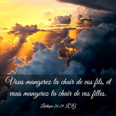 Picture 03 - Lévitique 26:29 LSG - Vous mangerez la chair de vos fils, et vous - Bible Verse Picture