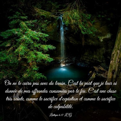 Picture 03 - Lévitique 6:17 LSG - On ne le cuira pas avec du levain. C'est la part - Bible Verse Picture