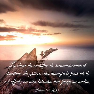 Picture 03 - Lévitique 7:15 LSG - La chair du sacrifice de reconnaissance et - Bible Verse Picture