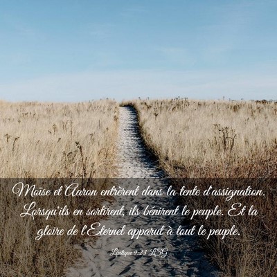 Picture 03 - Lévitique 9:23 LSG - Moïse et Aaron entrèrent dans la tente - Bible Verse Picture