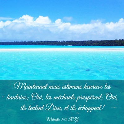 Picture 03 - Malachie 3:15 LSG - Maintenant nous estimons heureux les hautains; - Bible Verse Picture