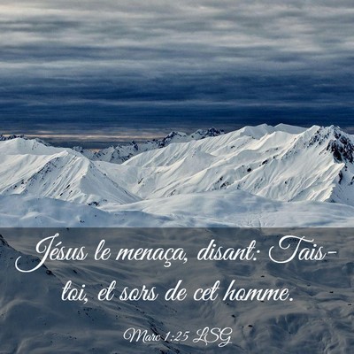 Picture 03 - Marc 1:25 LSG - Jésus le menaça, disant: Tais-toi, et sors de - Bible Verse Picture