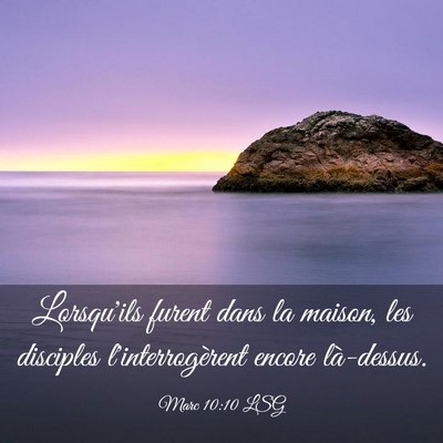 Picture 03 - Marc 10:10 LSG - Lorsqu'ils furent dans la maison, les disciples - Bible Verse Picture