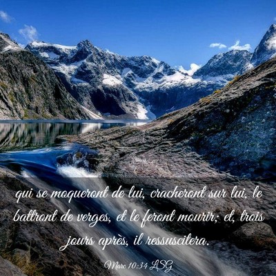 Picture 03 - Marc 10:34 LSG - qui se moqueront de lui, cracheront sur lui, le - Bible Verse Picture