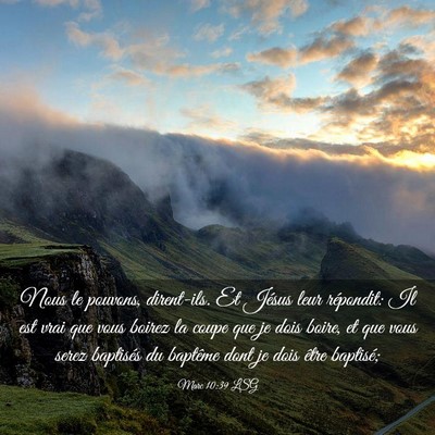 Picture 03 - Marc 10:39 LSG - Nous le pouvons, dirent-ils. Et Jésus leur - Bible Verse Picture
