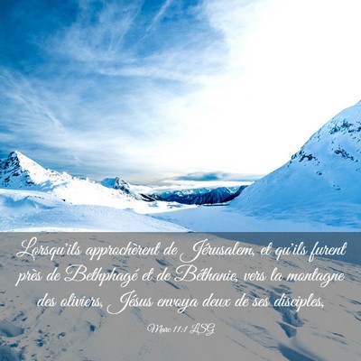 Picture 03 - Marc 11:1 LSG - Lorsqu'ils approchèrent de Jérusalem, et qu'ils - Bible Verse Picture