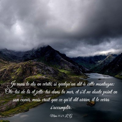 Picture 03 - Marc 11:23 LSG - Je vous le dis en vérité, si quelqu'un dit à - Bible Verse Picture
