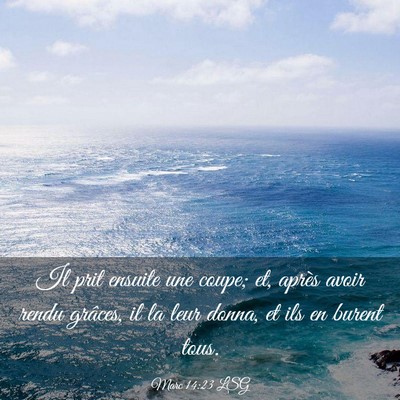 Picture 03 - Marc 14:23 LSG - Il prit ensuite une coupe; et, après avoir rendu - Bible Verse Picture