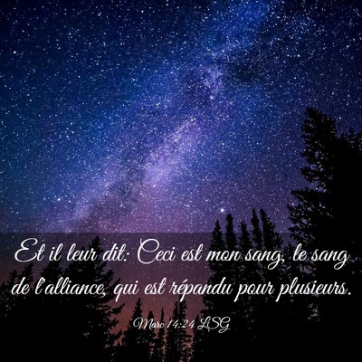 Picture 03 - Marc 14:24 LSG - Et il leur dit: Ceci est mon sang, le sang de - Bible Verse Picture