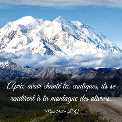 Picture 03 - Marc 14:26 LSG - Après avoir chanté les cantiques, ils se - Bible Verse Picture