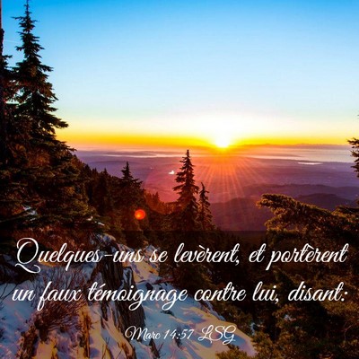 Picture 03 - Marc 14:57 LSG - Quelques-uns se levèrent, et portèrent un faux - Bible Verse Picture