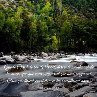 Picture 03 - Marc 15:32 LSG - Que le Christ, le roi d'Israël, descende - Bible Verse Picture