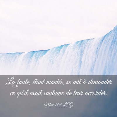 Picture 03 - Marc 15:8 LSG - La foule, étant montée, se mit à demander ce - Bible Verse Picture
