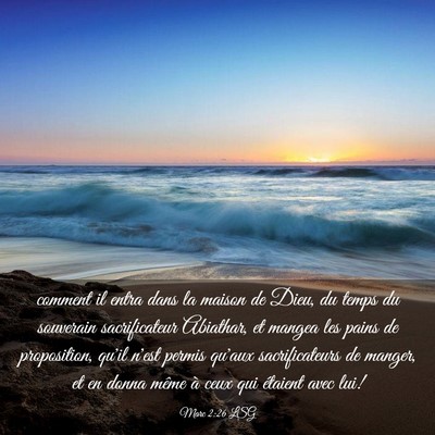 Picture 03 - Marc 2:26 LSG - comment il entra dans la maison de Dieu, du temps - Bible Verse Picture