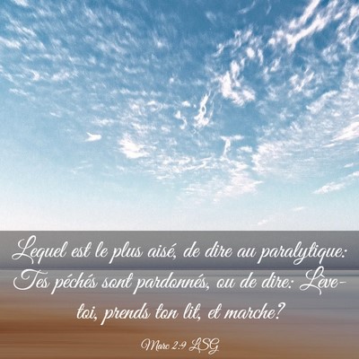 Picture 03 - Marc 2:9 LSG - Lequel est le plus aisé, de dire au paralytique: - Bible Verse Picture