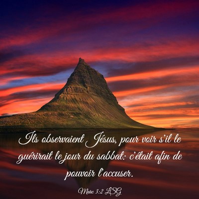 Picture 03 - Marc 3:2 LSG - Ils observaient Jésus, pour voir s'il le - Bible Verse Picture