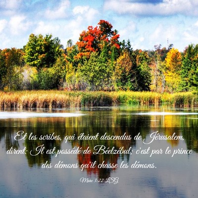Picture 03 - Marc 3:22 LSG - Et les scribes, qui étaient descendus de - Bible Verse Picture