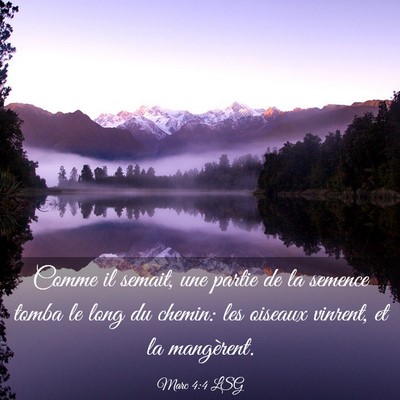 Picture 03 - Marc 4:4 LSG - Comme il semait, une partie de la semence tomba - Bible Verse Picture