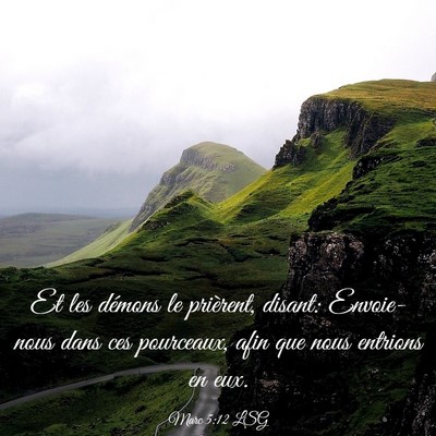 Picture 03 - Marc 5:12 LSG - Et les démons le prièrent, disant: Envoie-nous - Bible Verse Picture