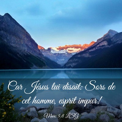 Picture 03 - Marc 5:8 LSG - Car Jésus lui disait: Sors de cet homme, esprit - Bible Verse Picture