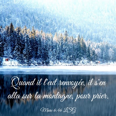 Picture 03 - Marc 6:46 LSG - Quand il l'eut renvoyée, il s'en alla sur la - Bible Verse Picture
