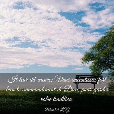 Picture 03 - Marc 7:9 LSG - Il leur dit encore: Vous anéantissez fort bien - Bible Verse Picture