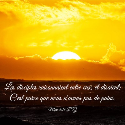 Picture 03 - Marc 8:16 LSG - Les disciples raisonnaient entre eux, et - Bible Verse Picture